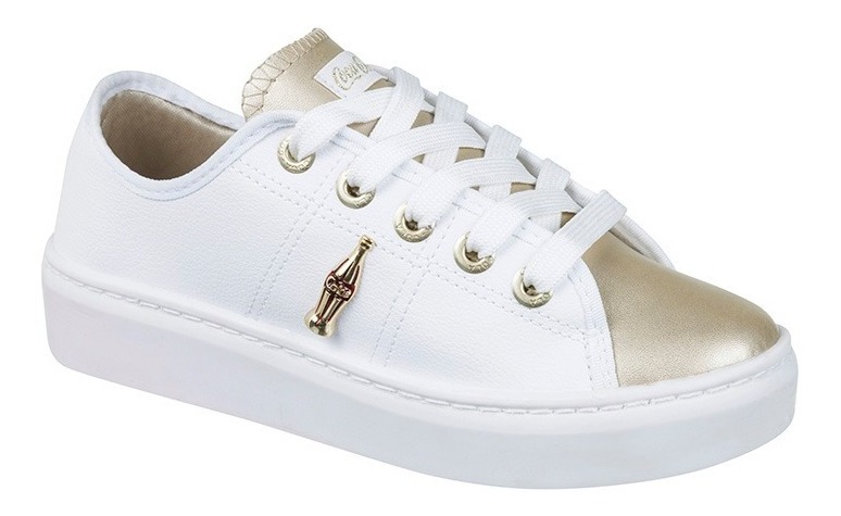 Tênis Feminino Coca Cola Miami Form Branco / Dourado Cc1312 - R$ 213,90 em Mercado Livre