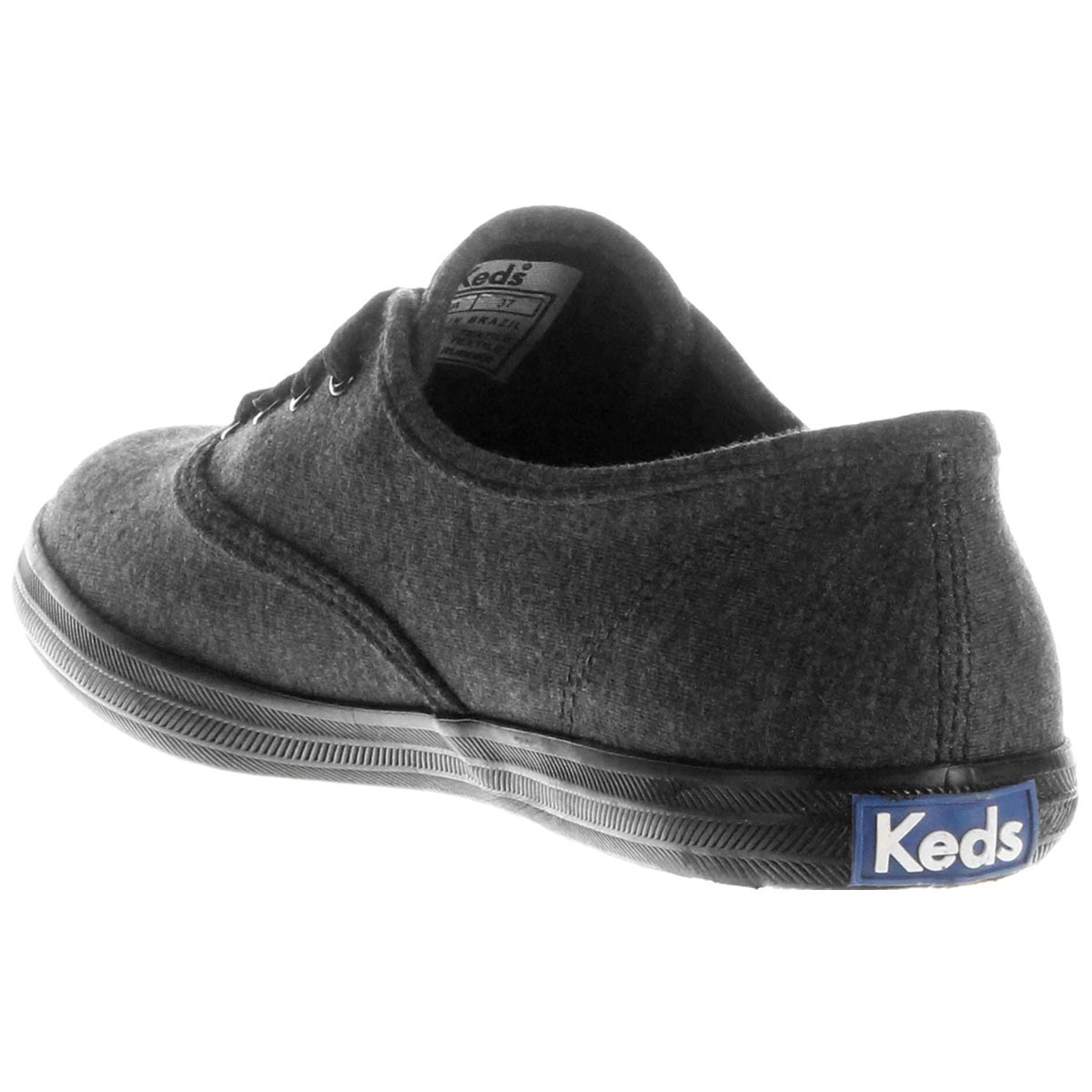 Tênis Feminino Keds Champion Jersey Mescla Todo Preto Novo - R$ 159,90 em Mercado Livre