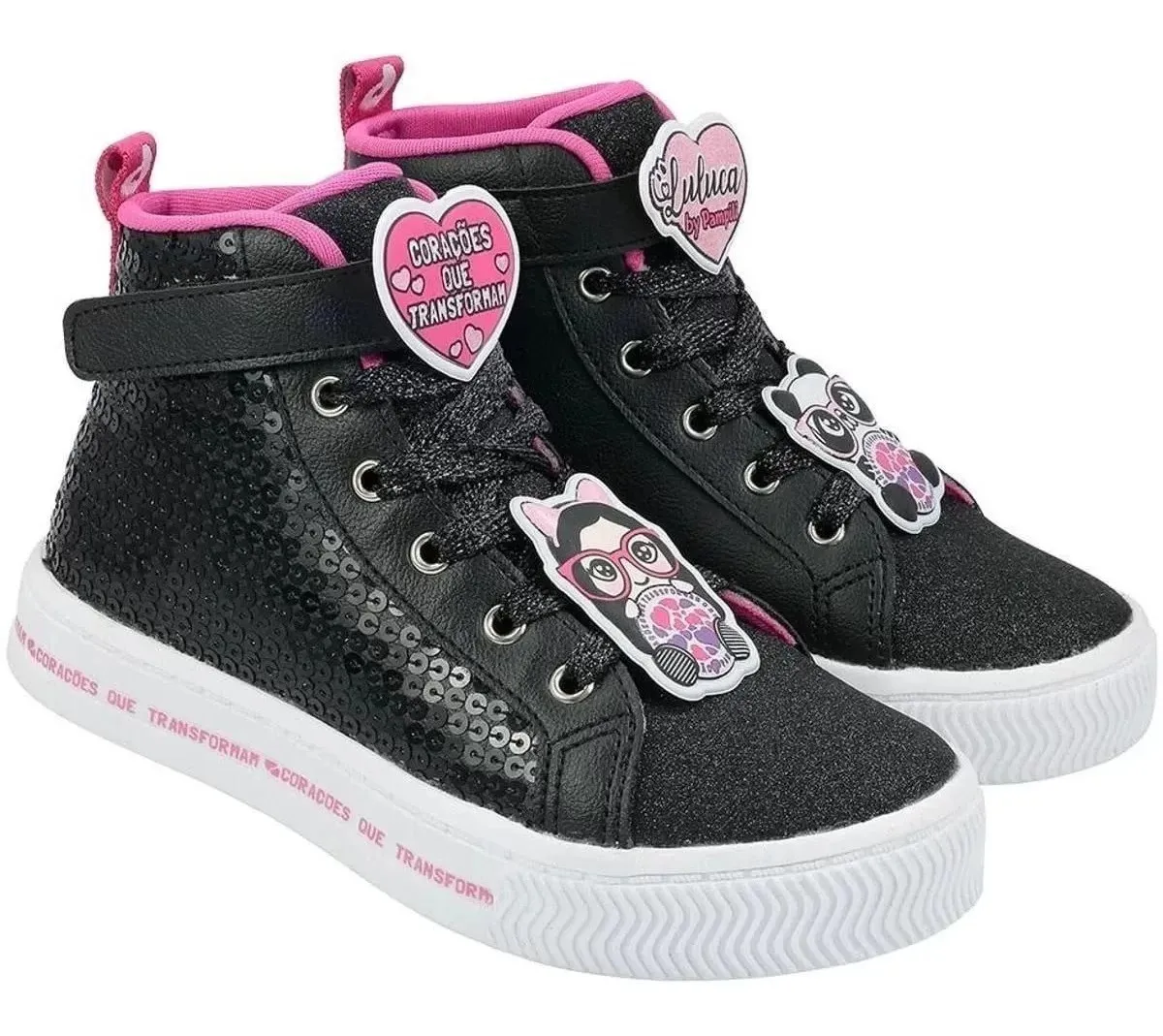 LOOK BRASIL STORE | Tênis Infantil Blog Luluca By Pampili Patches 473061 Preto - R$ 114,99