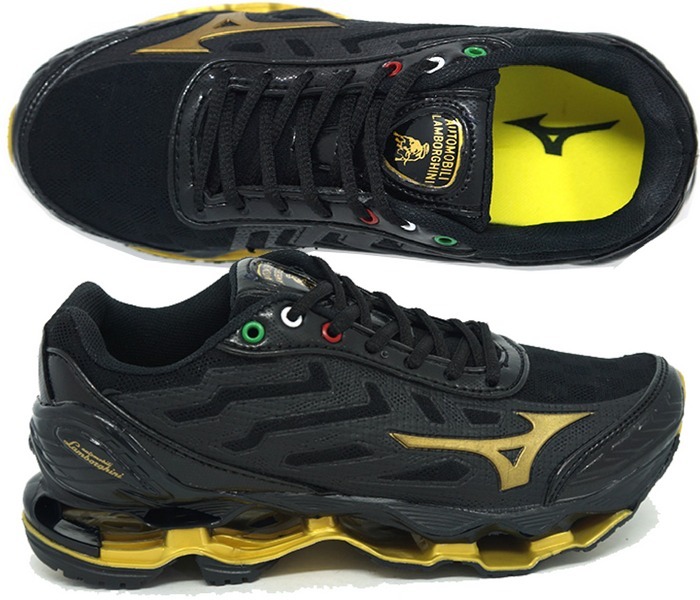 mizuno lamborghini preto e dourado