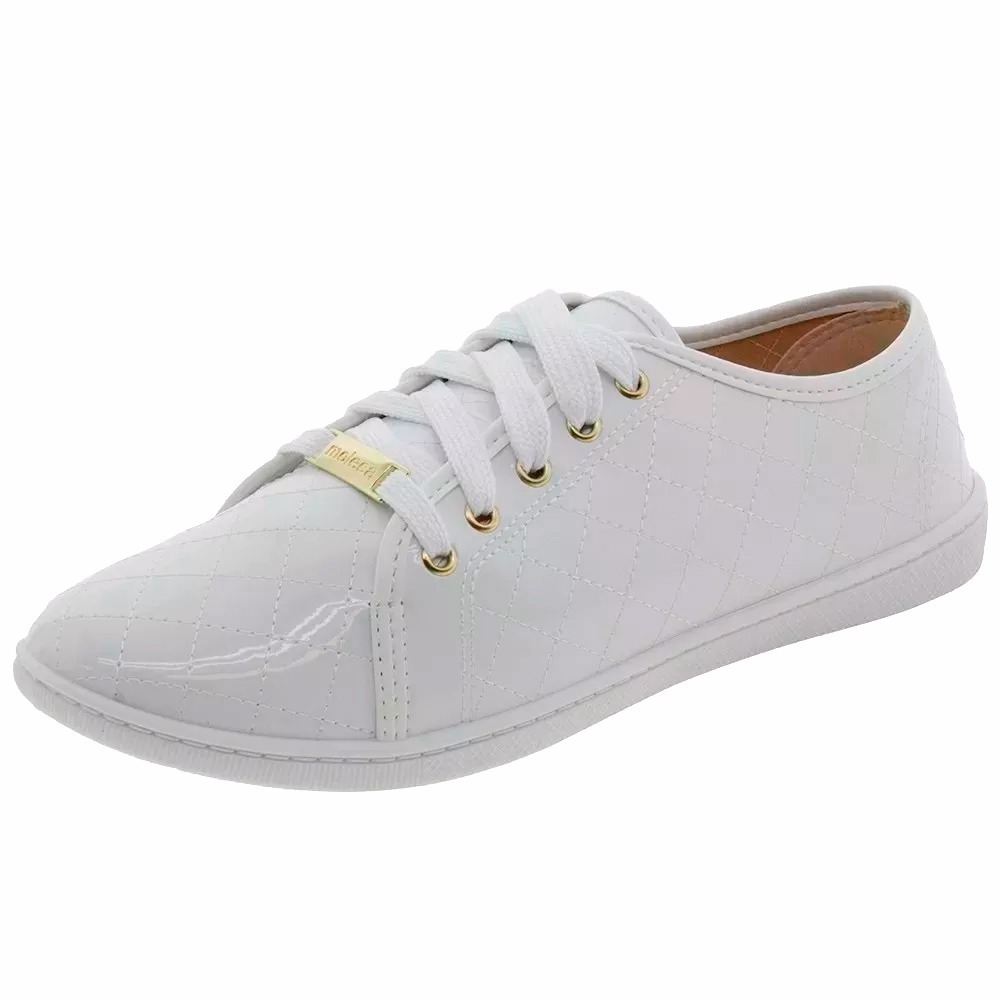 tenis envernizado branco