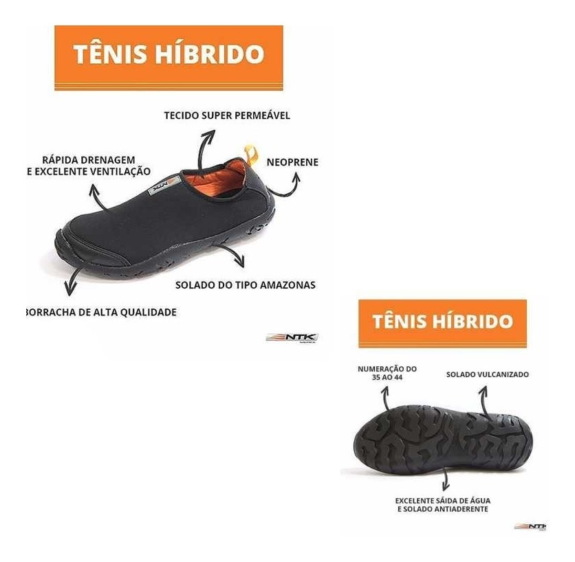 sapatilha tenis hibrido neoprene trekking pesca nautika