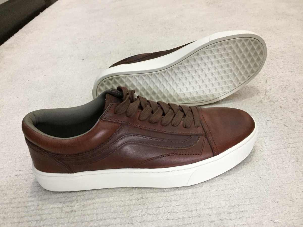 tenis vans couro marrom