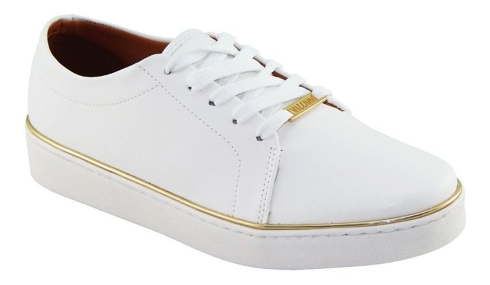 Tênis Vizzano Feminin Pelica Branco Detalhe Dourado 1214.105 - R$ 79,90 em Mercado Livre