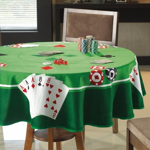 Toalha De Mesa P/ Jogos Cartas Poker Truco Baralho Redonda 