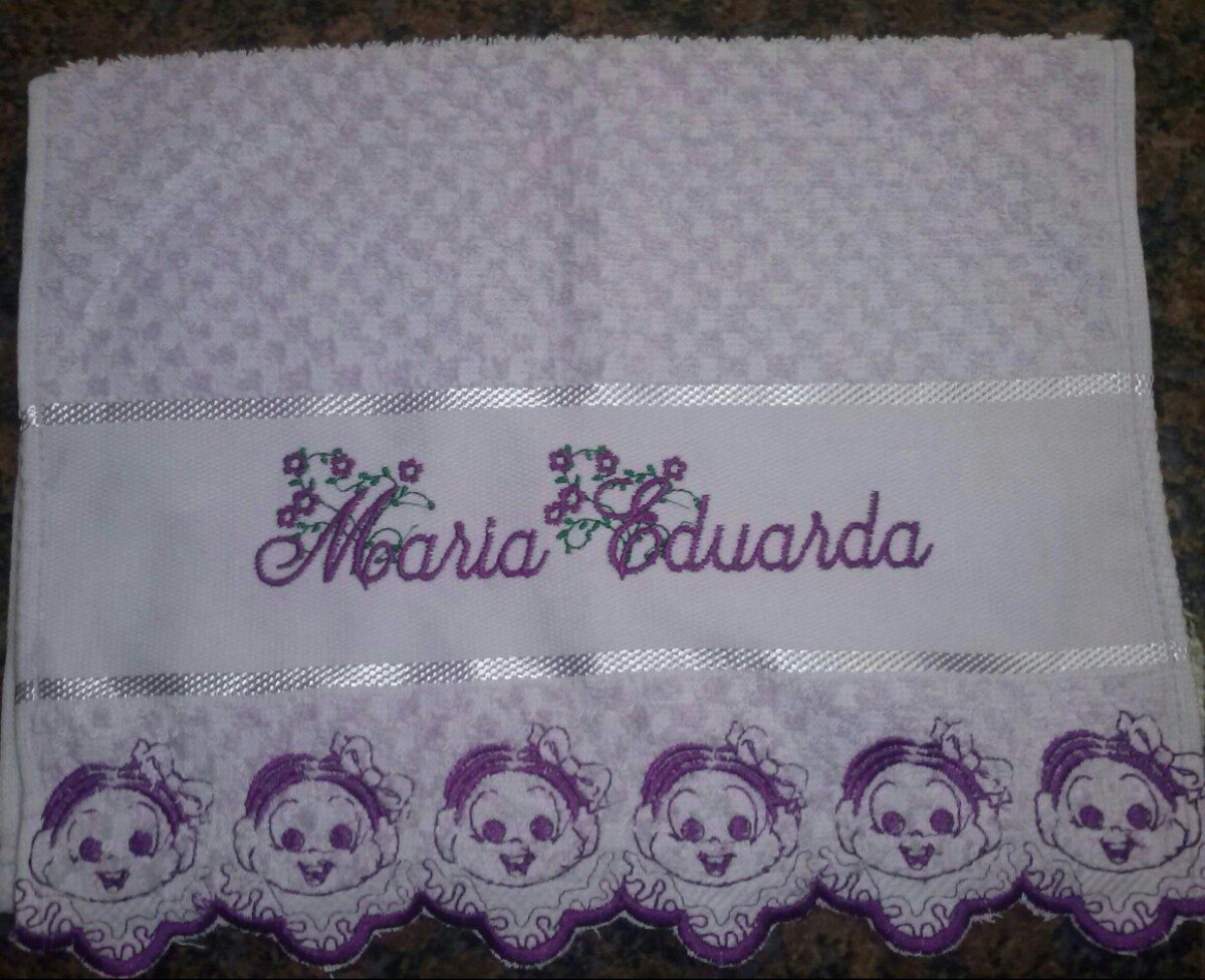 Toalhinha De Boca Lavabo Bebe Bordada Personalizada Nome ...