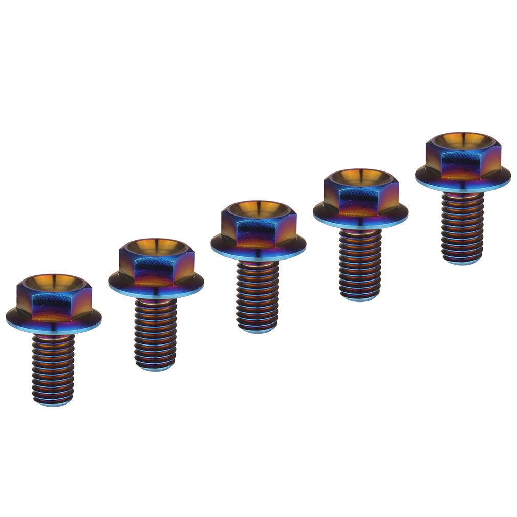 RockBros M10 Titanium Ti Hex Head Cap Bolts Flange Bolt 1.5mm Pitch 1Pc Ti