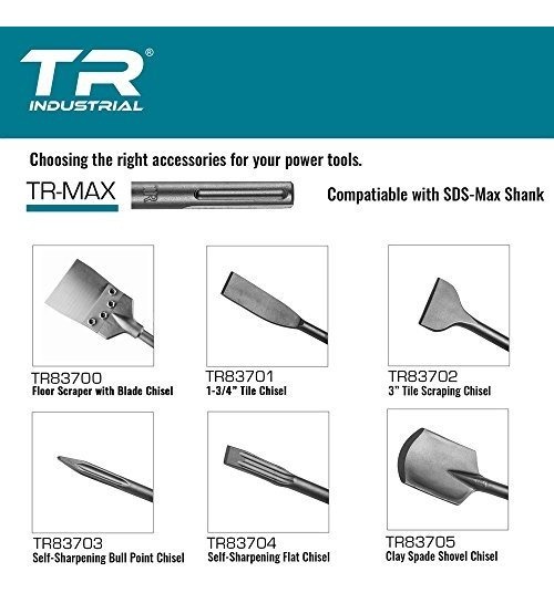 x 16 in Flat Chisel TR Industrial 1 in Compatible with TR-Max and SDS Max