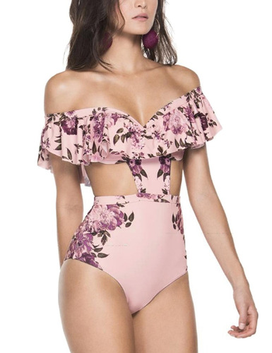 Traje De Baño Para Mujer Bikini Dama Con Volantes Florales - $ 293.26