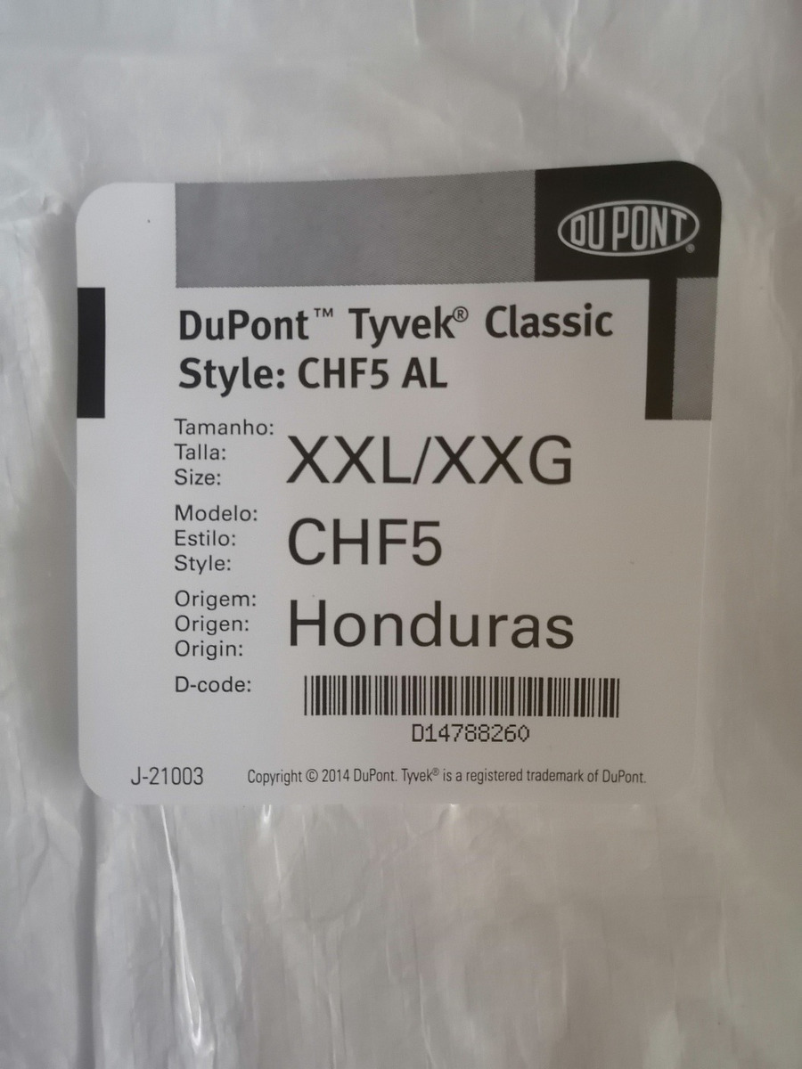 Tyvek Classic Xpert CHF5 tipo 5 y 6 Protector Con Capucha Mono XXL