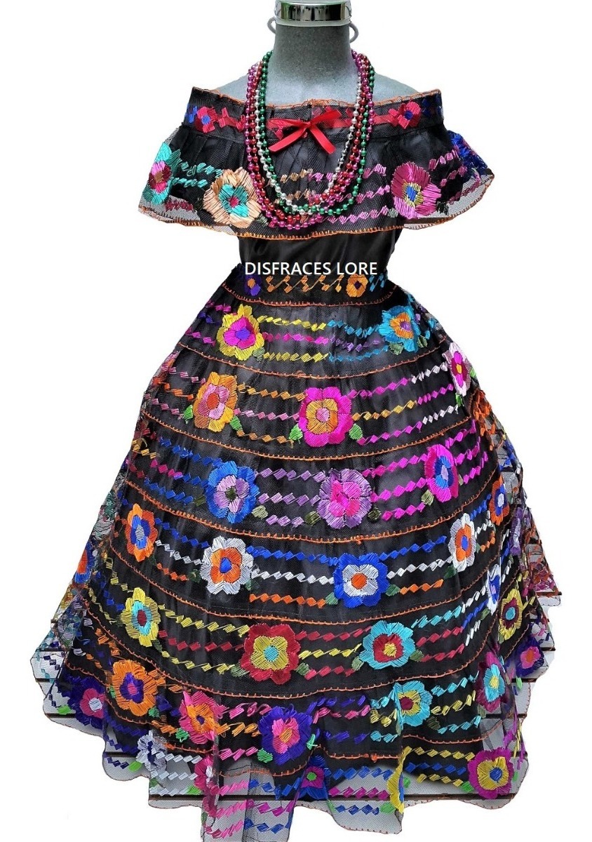 Traje Tipico De Chiapas 5 Olanes De 4 A 6 Años Vestido
