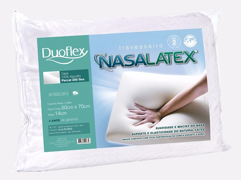 Travesseiro Duoflex Nasalatex Nl1101 50x70x14 Cm R 75