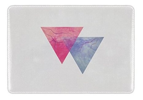 Triangle Minimalism Lightning Veins Leather Passport Holder Cover Case Travel One Pocket
