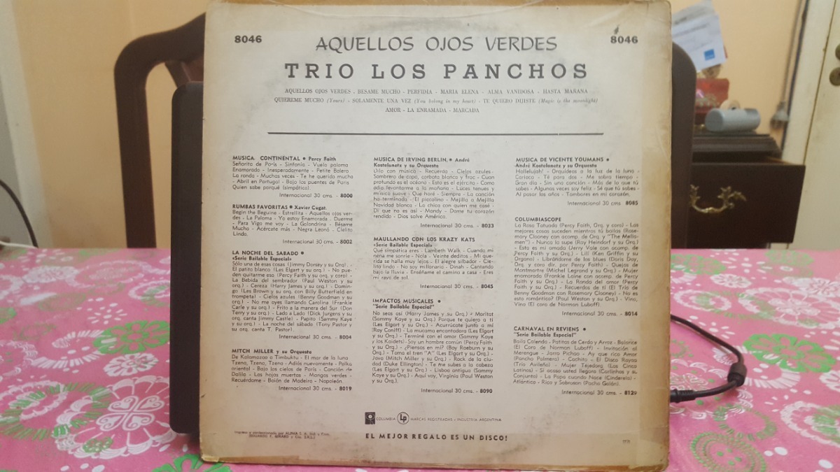 Trios Los Panchos Aquellos Ojos Verdes Lp Vinilo Ex 750 00 En Mercado Libre mercado libre