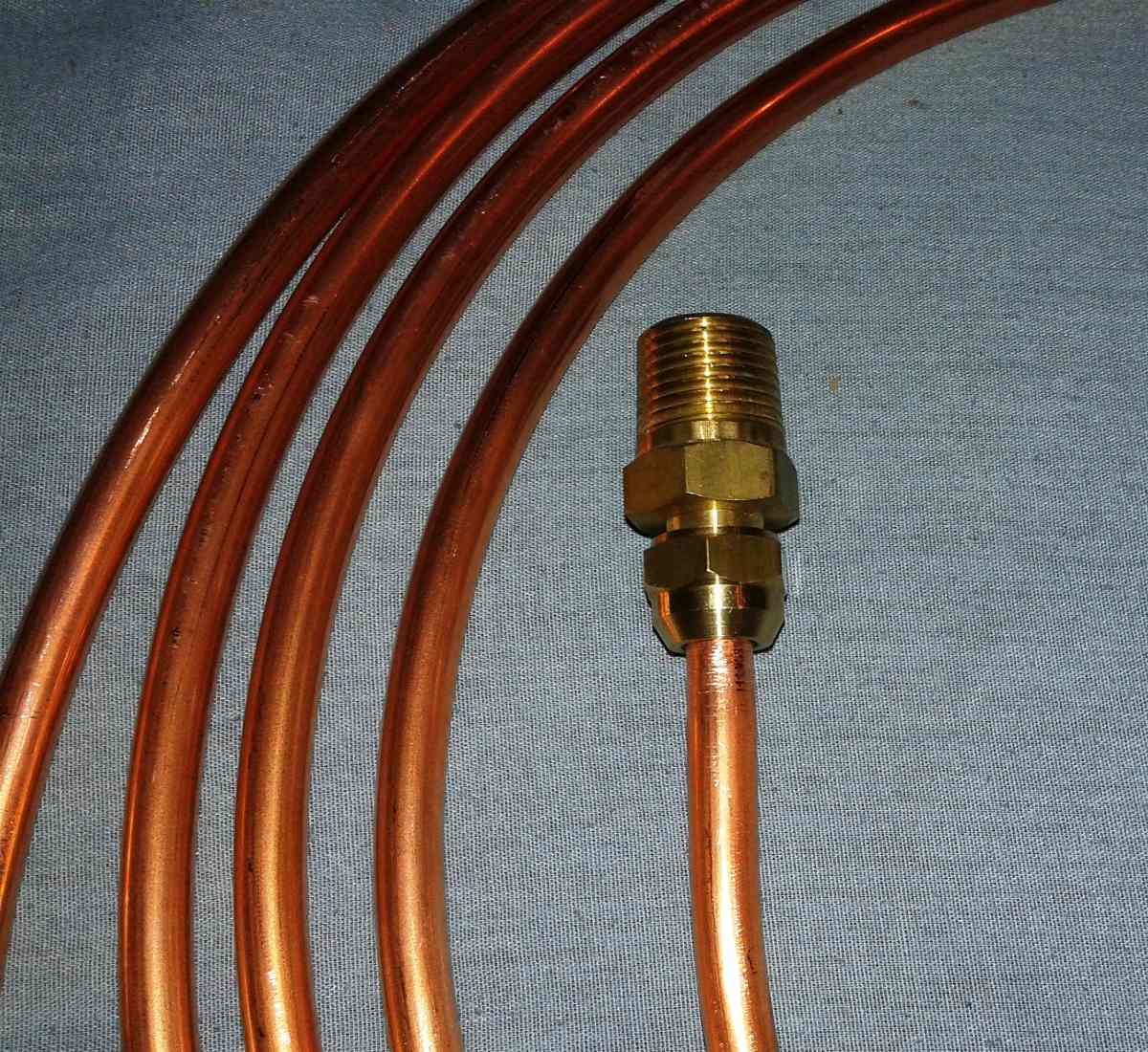 Tubulação De Cobre Para Gas Tubo De Cobre 3/8' Flex Gas 4mts + Registro + Adaptadores - R$ 149,99
