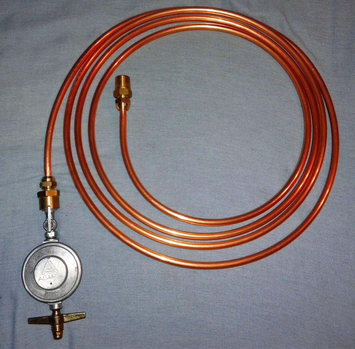 Tubulação De Cobre Para Gas Tubo De Cobre 3/8' Flex Gas 7mts + Registro + Adaptadores - R$ 218,99