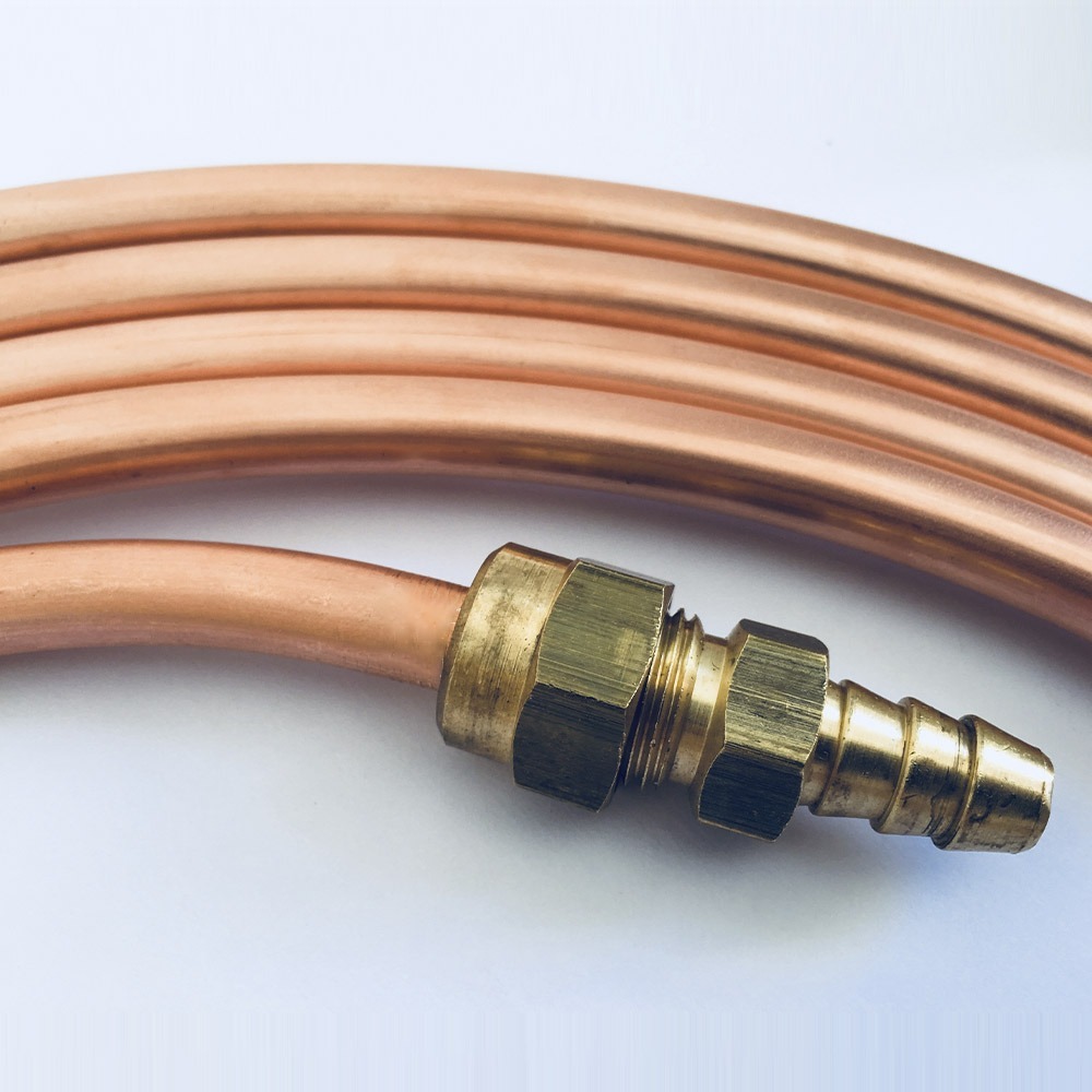 Tubulação De Cobre Para Gas Tubo De Cobre 3/8 Gas De Cozinha 5,5mts Com Bico Mangueira* - R$ 177,99