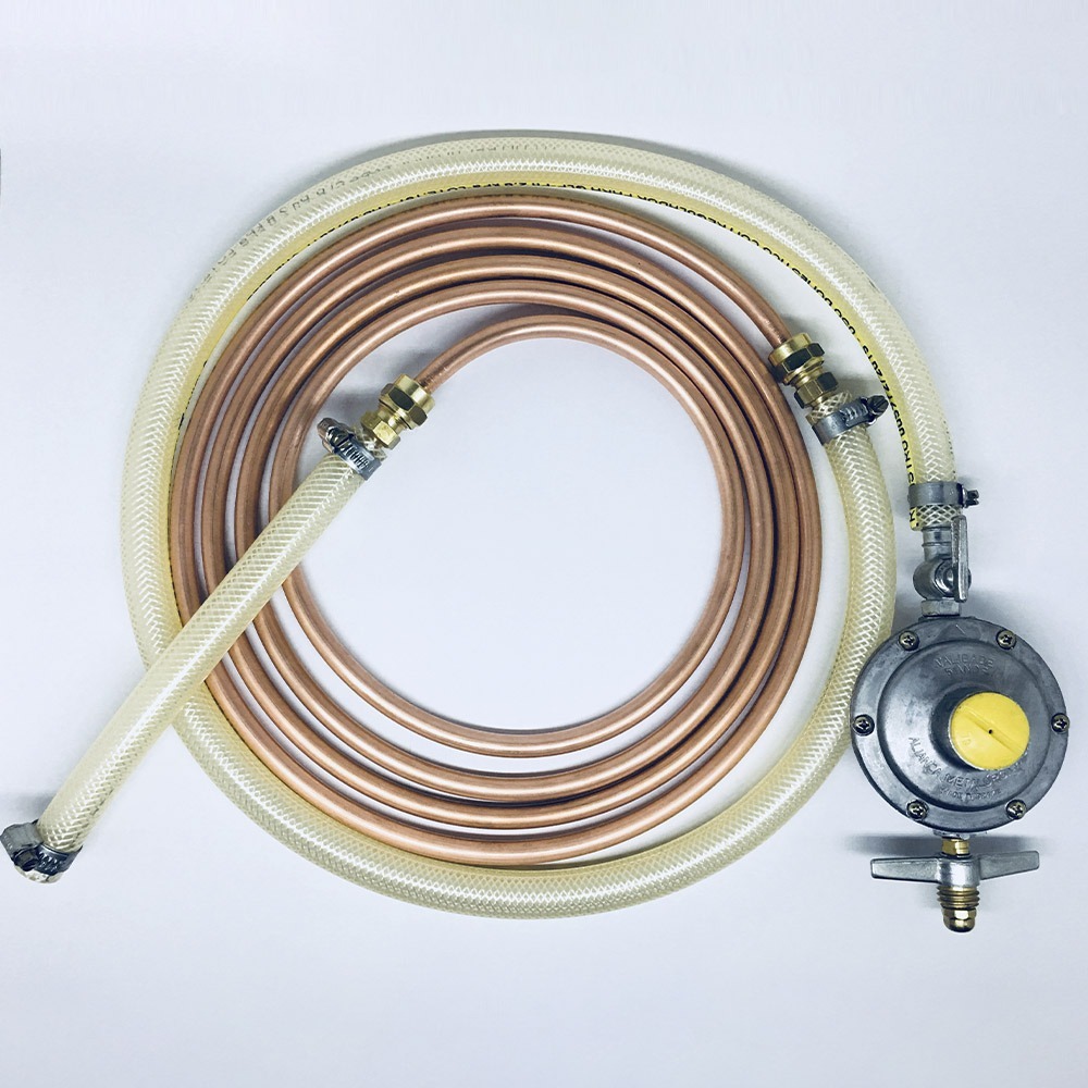 Tubulação De Cobre Para Gas Tubo De Cobre 3/8' Para Gas + Reg + Adap + Mang C/ 4mts * - R$ 159,99