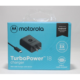 Turbo Cargador 18w Motorola G9 Plus Tipo C Negro Original 