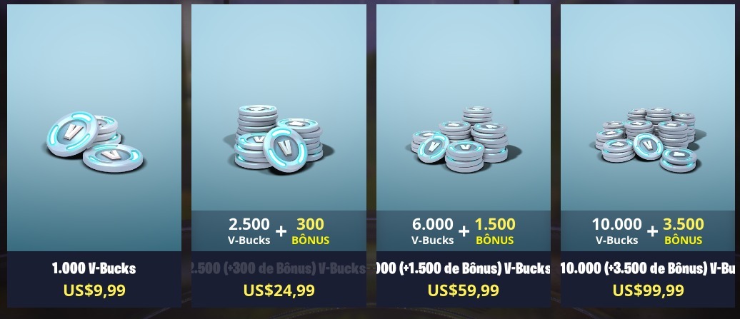 Preco dos v bucks xbox