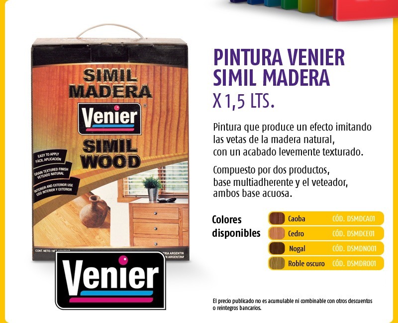 Pintura simil madera venier colores