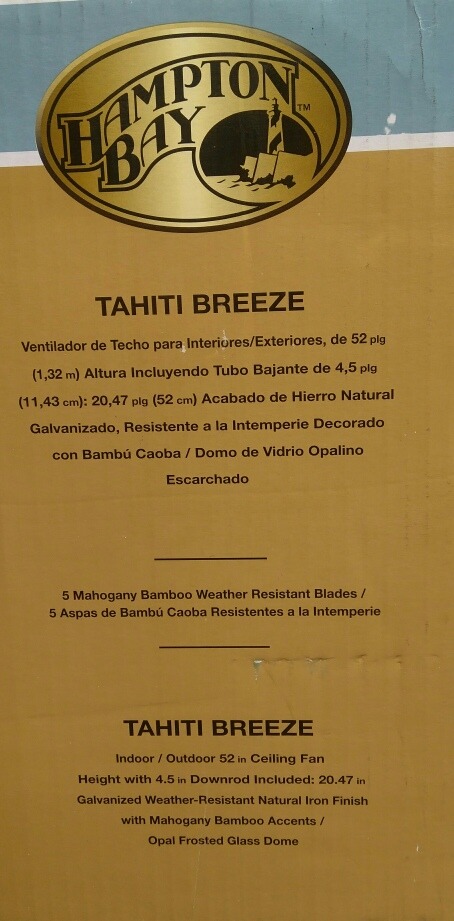 Ventilador De Techo Tahiti Breeze Marca Hampton Bay 1regalo