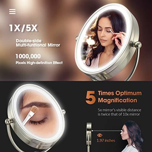 Vesaur Professional 10 Large Size Lighted Makeup Mirror 5x M Large Size Lighted Makeup Mirror 5x