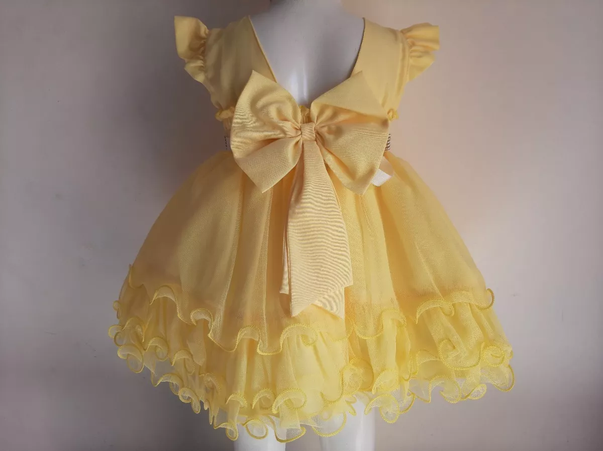 vestido de bebe amarelo