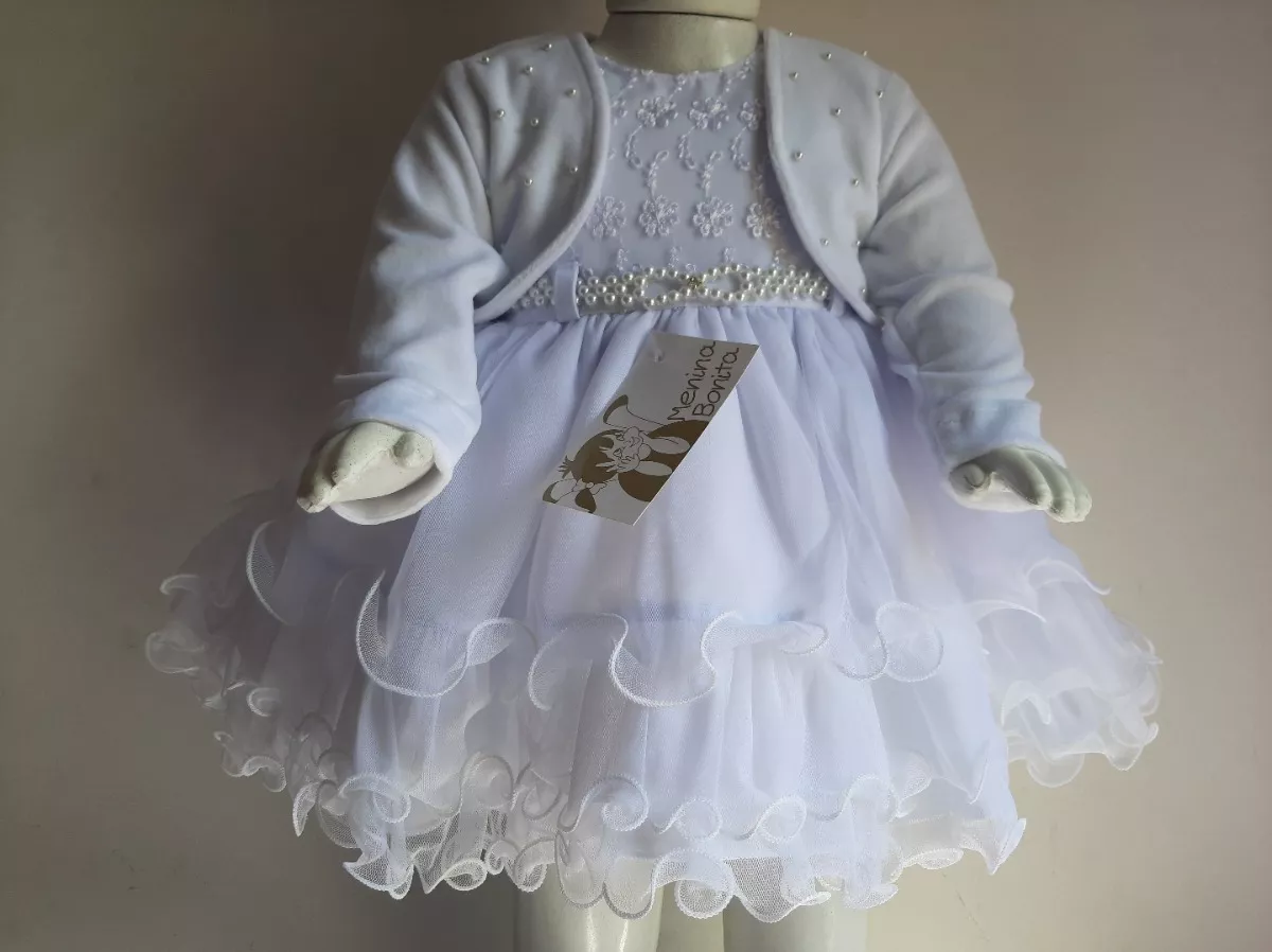 vestido batizado bebe inverno