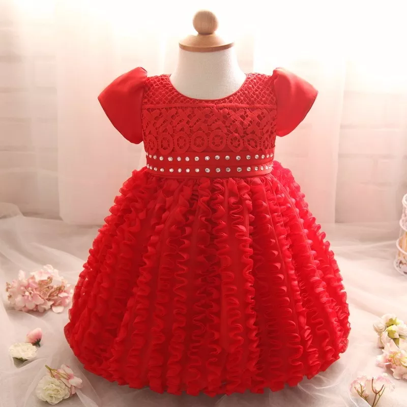 vestido vermelho natal bebe