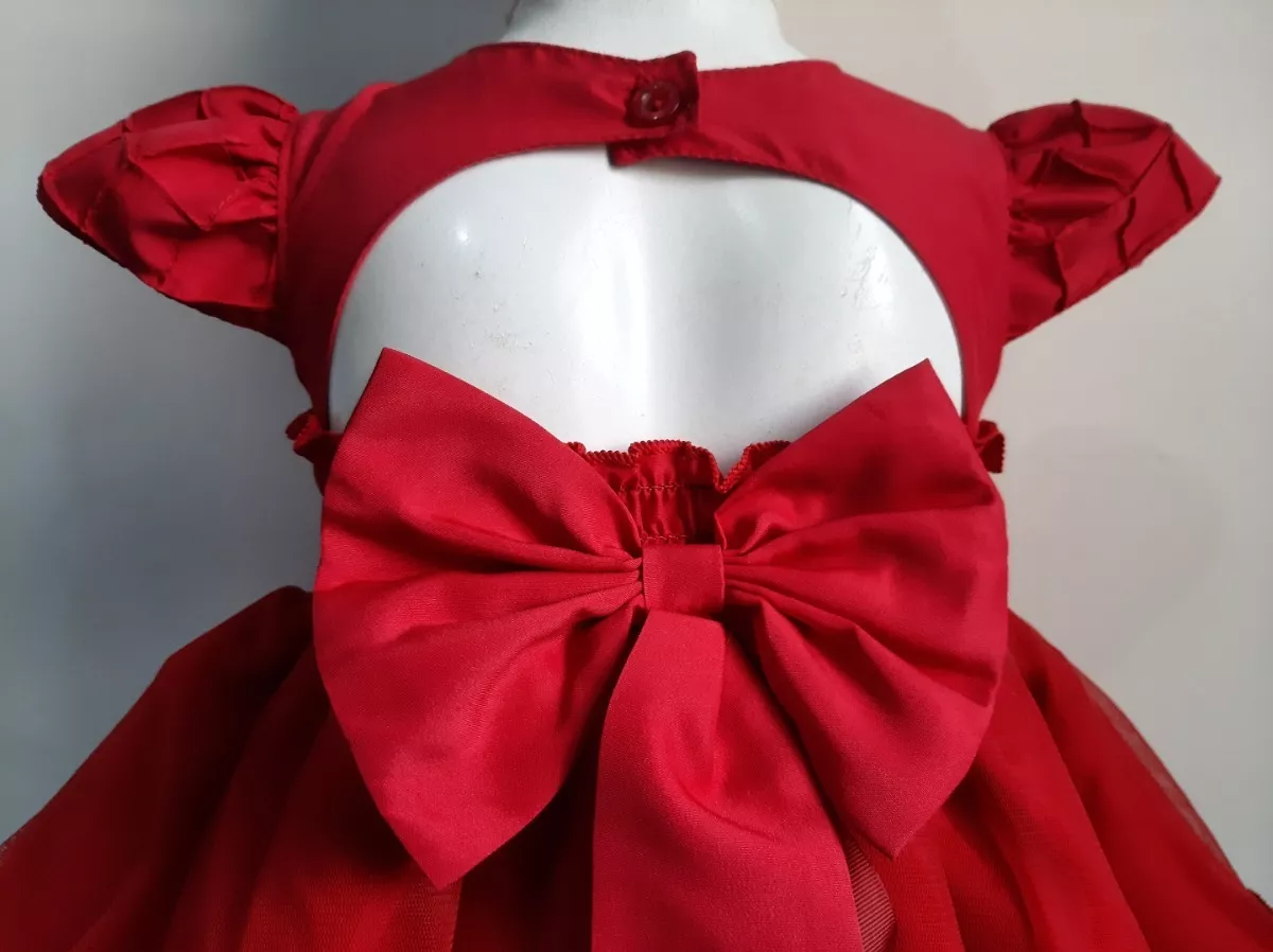 vestido vermelho natal bebe