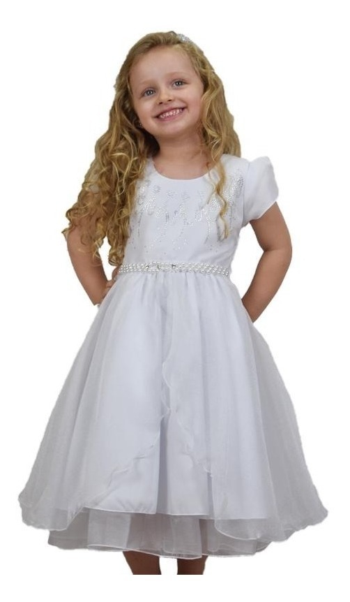 vestido branco de formatura infantil