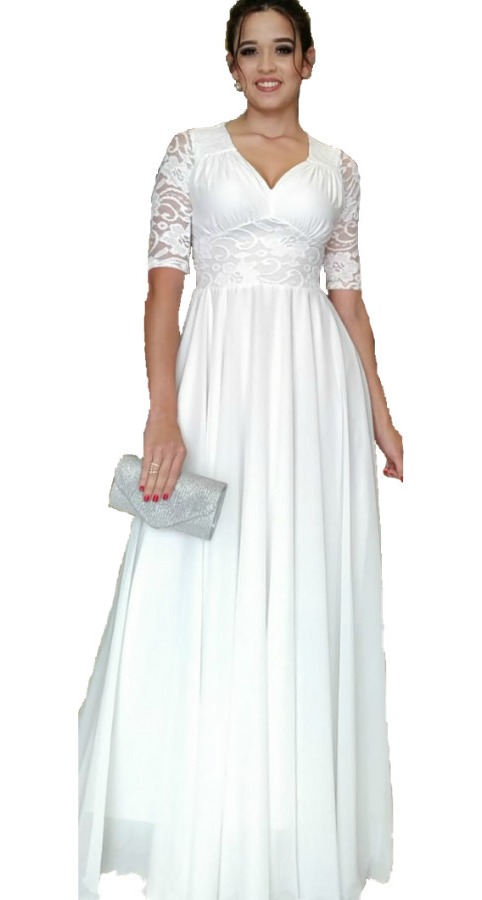 vestido branco de casamento civil