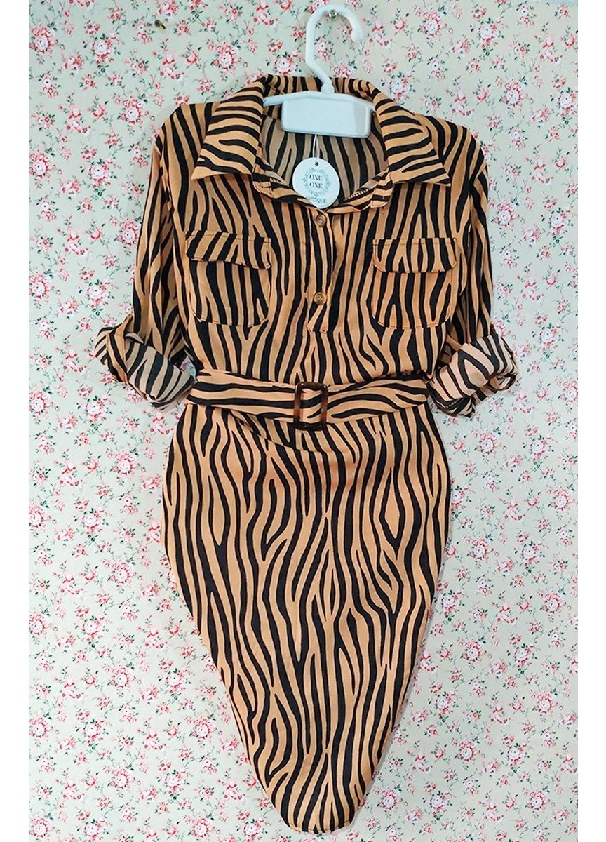 vestido chemise animal print