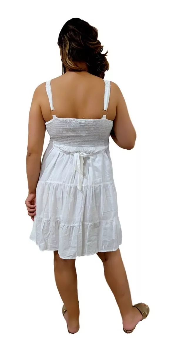 vestido branco indiano curto