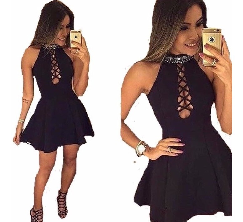 vestido curto liso