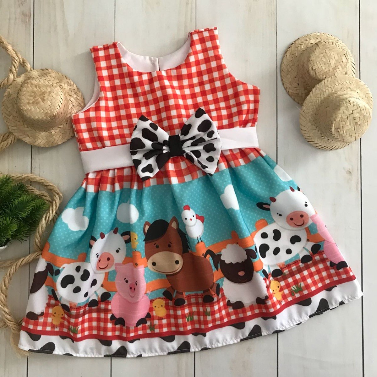 vestido infantil fazendinha