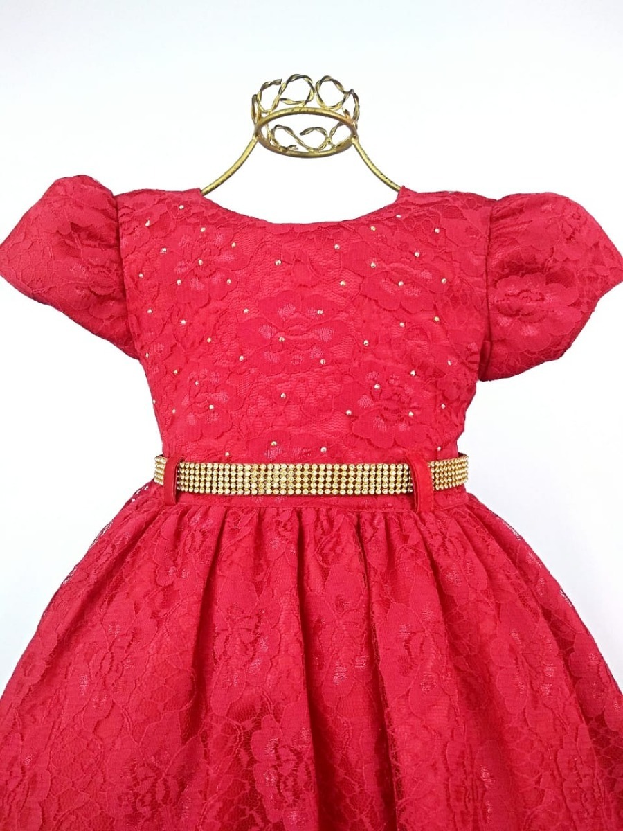 vestido infantil vermelho para festa