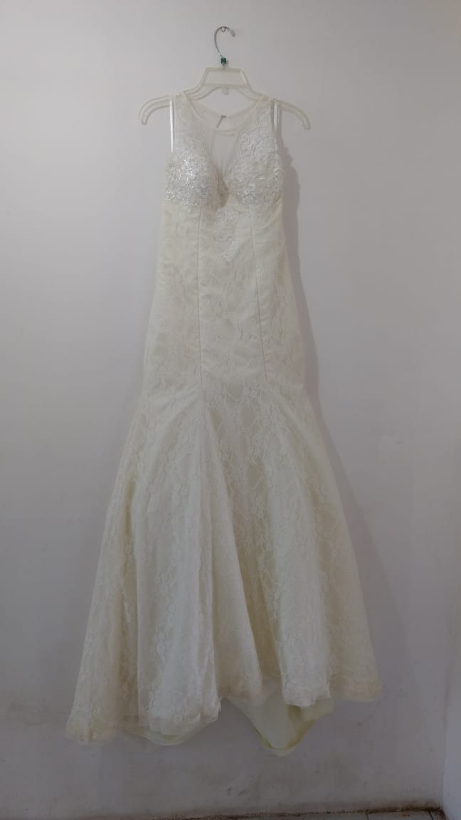 vestido de novia corte sirena color beige - $ 3,290.00 en mercado libre