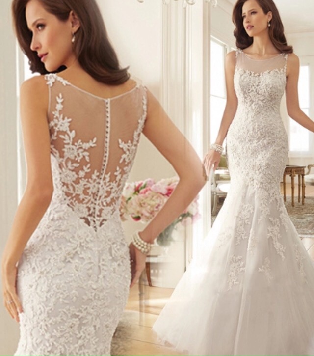 vestido de novia corte sirena,encaje bordado, delicado sutil