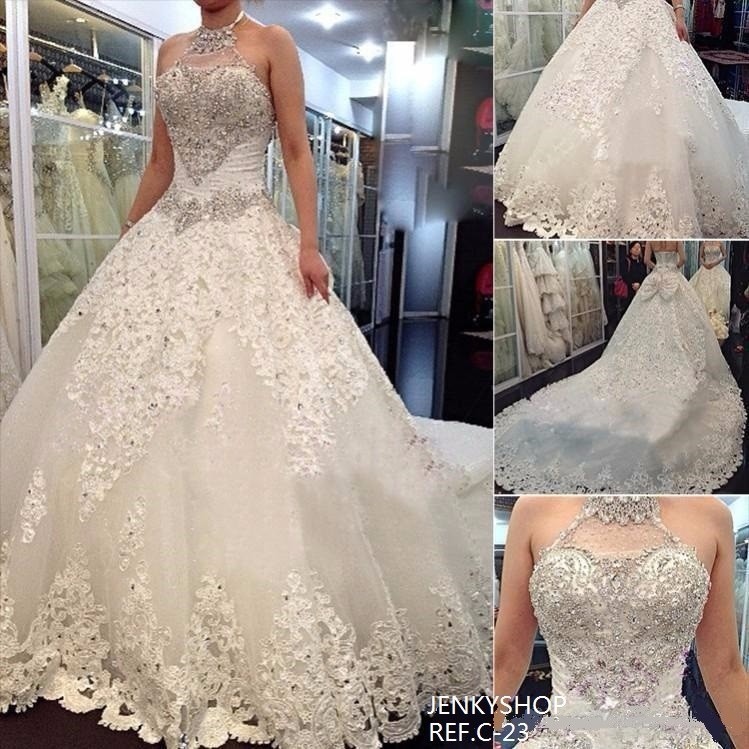 vestido de novia estilo catedral importado con su talla - $ 1.360