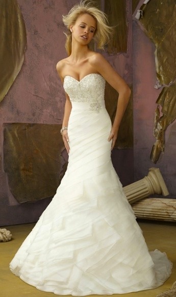 vestido de novia corte sirena escote corazon – vestidos largos