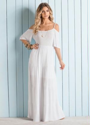 vestido branco longo simples e barato