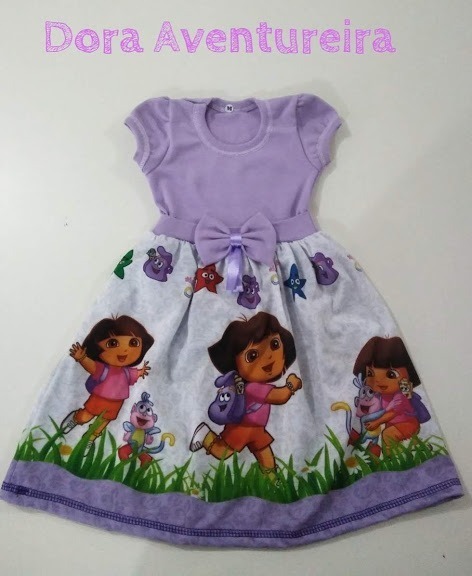 vestido de festa infantil personagens