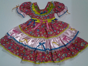 vestido de festa junina infantil luxo