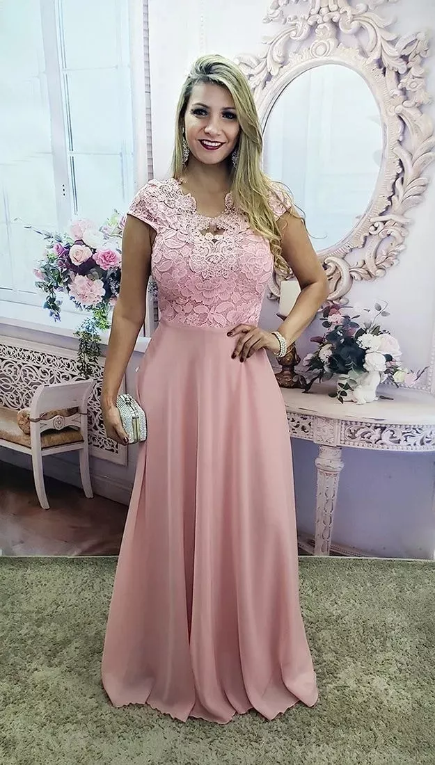 vestido para madrinha de casamento com manga
