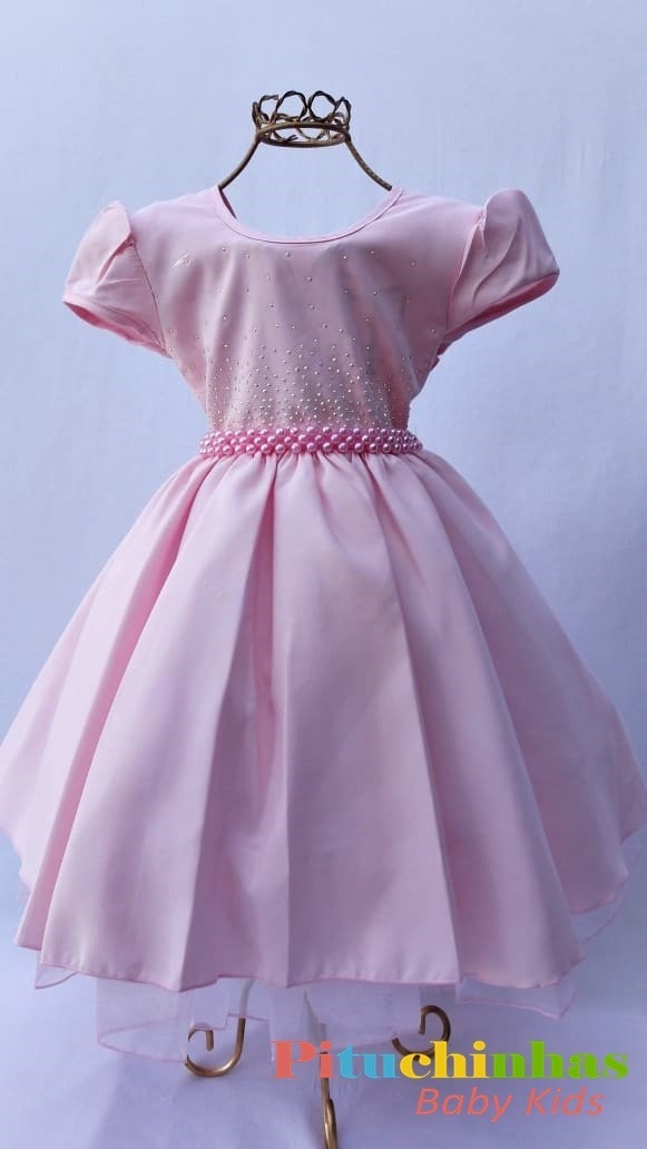 vestido formatura infantil rosa