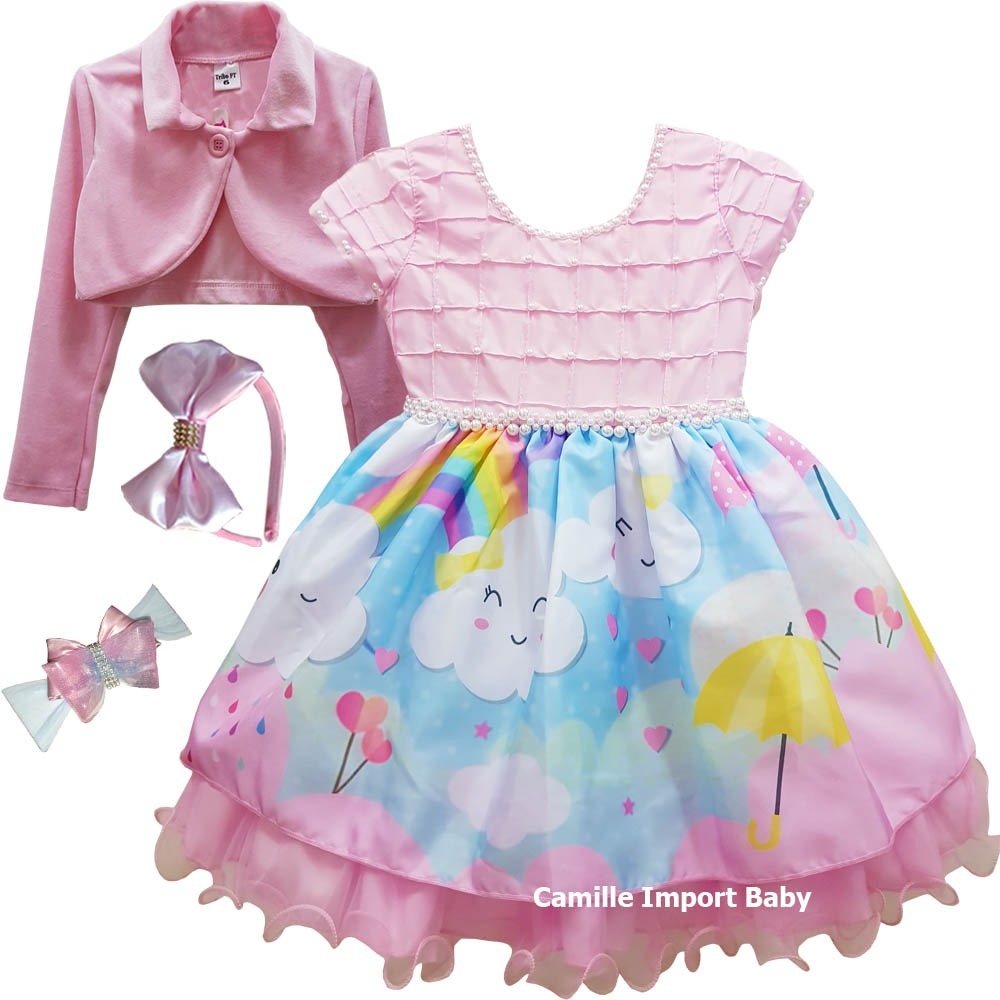 vestido infantil chuva de amor