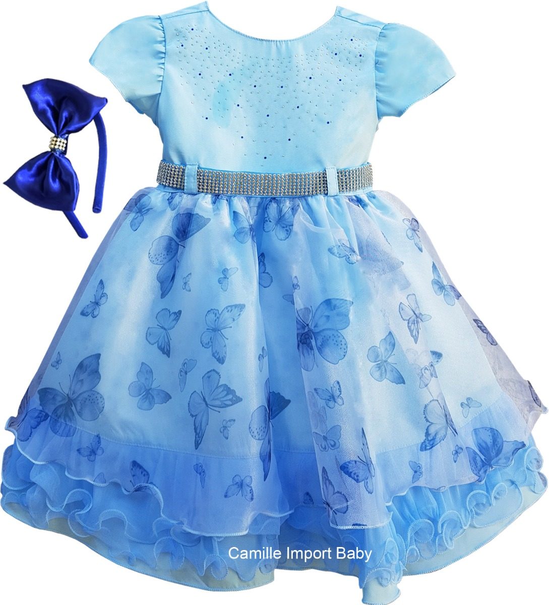 vestido azul cinderela infantil