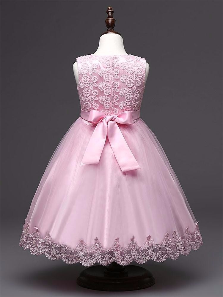 vestido de daminha rosa
